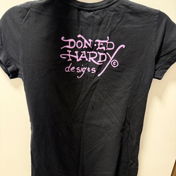 Ed Hardy “Love” rhinestone fitted tee shirt - Medium, condition like new - Picture 2 of 2